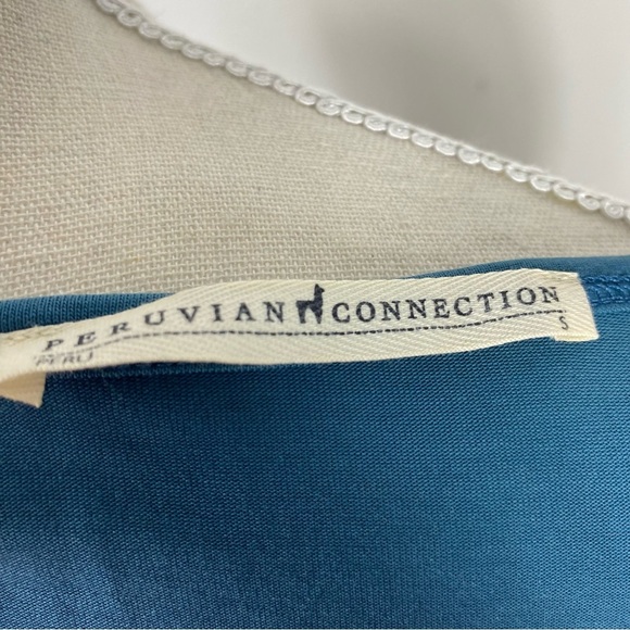 Peruvian Connection scoop neck one side ruched top Sz S - Picture 5 of 6